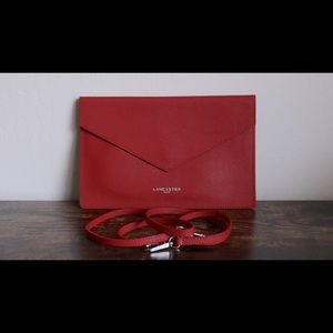 Lancaster red cherry clucth bag